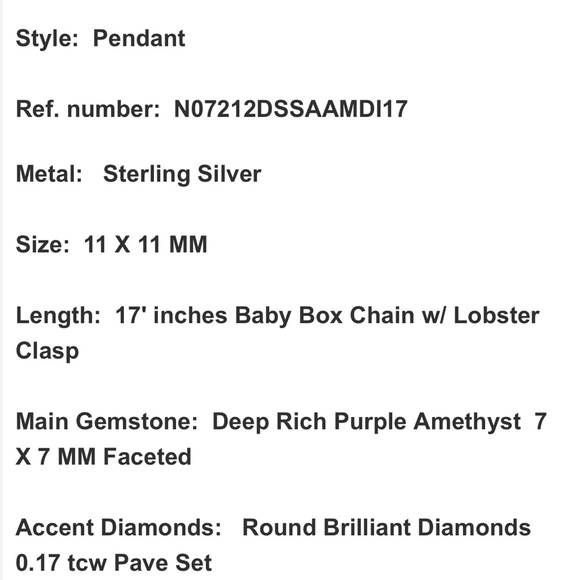 David Yurman Petite Albion Pendent Necklace with Amethyst  and Diamond SS - Picture 10 of 10